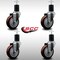 Service Caster 4'' SS Maroon Poly Wheel Swivel 1-3/4'' Expanding Stem Caster Set, 4PK SCC-SSEX20S414-PPUB-MRN-134-4 - alternate 2